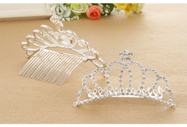 Mũ bảo hiểm trẻ em vương miện headband Công chúa xinh đẹp Cô gái tóc Comb Hàn Quốc Little Girl Headband Hairpin Phụ kiện tóc cho bé kẹp càng cua dài