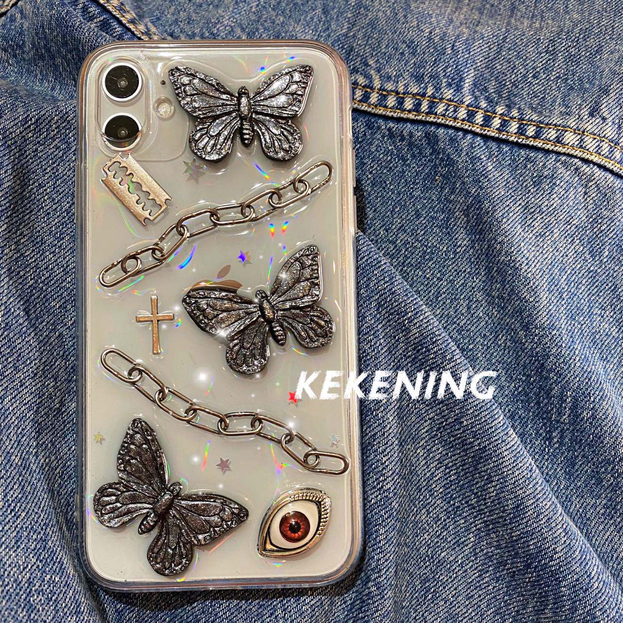 Turn off the moon STORE original chain butterfly phone protect shell native cool hot girl custom shell