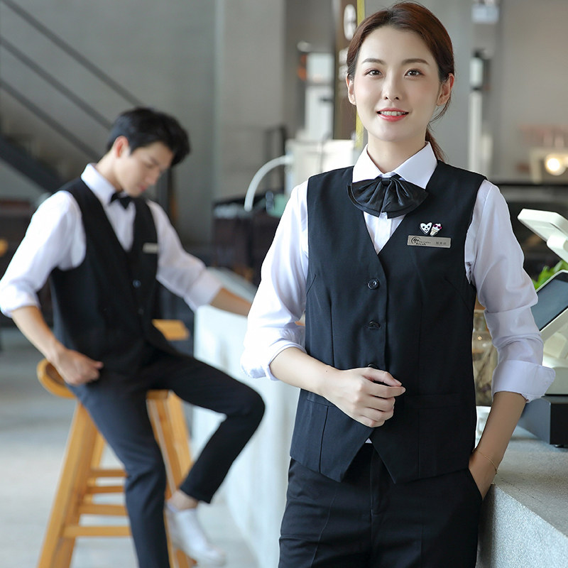 KTV Milk Tea Hotel Hot Pot West Catering Machia Hotel Attendant work clothes Long sleeves Coffee hall Spring summer dress Girls