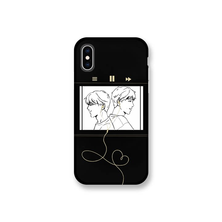 ATRENDS×Luuui BLACKLUCENCY TPU Transparent Soft Shell Tempered Glass Phone Case