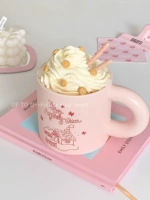 Sh 雪 розовый снежный дом матовая керамическая чашка, корейская девушка сердце завтрак кофе кофейный молоко милый кружка чашка