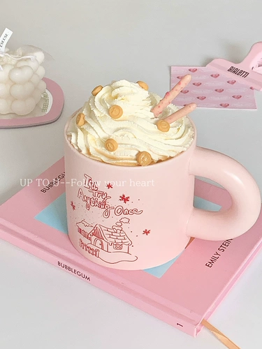 Sh 雪 розовый снежный дом матовая керамическая чашка, корейская девушка сердце завтрак кофе кофейный молоко милый кружка чашка