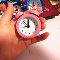 Stainless steel mini alarm clock student child seniors creative cute pocket small alarm clock metal