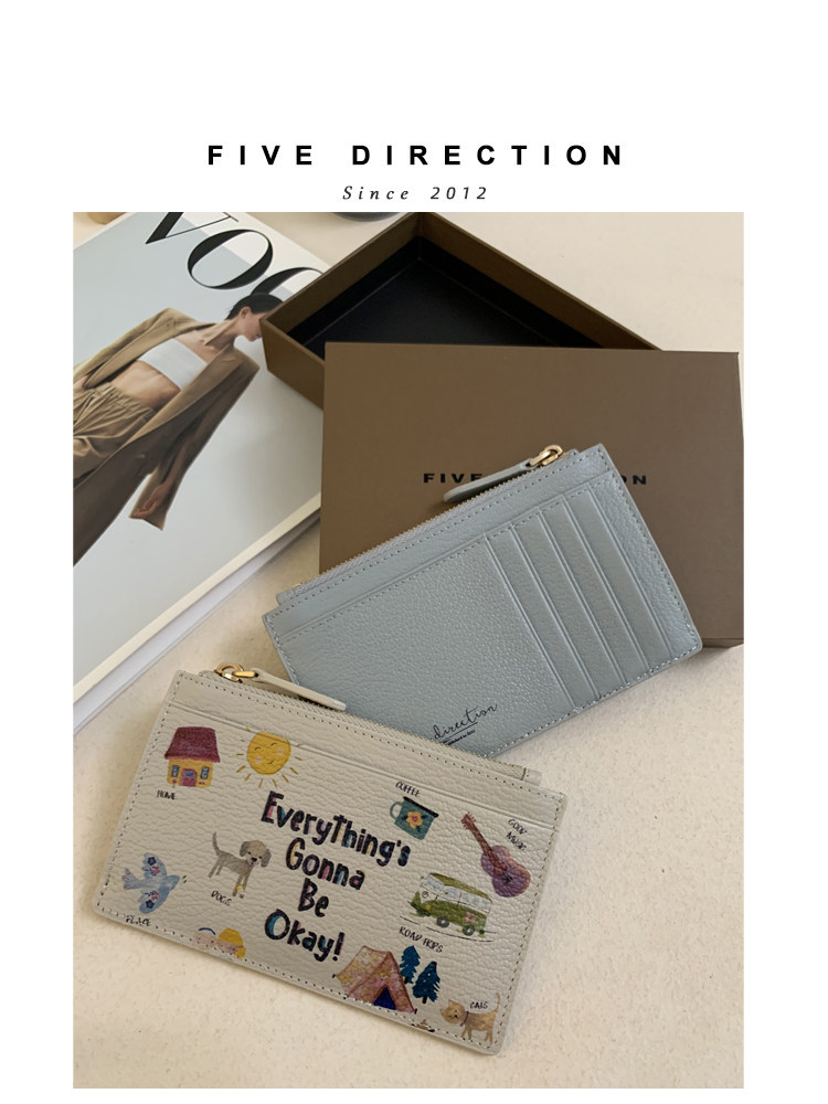 2026 New Women's Leather Card Holder Coin Purse Ultra-Thin High-End Portable Genuine Leather Id Holder Driver's License Card Holder