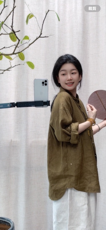 【Unrestrained】Yeast-Washed Linen Loose, Comfortable, Breathable Sun-Protective Shirt with a Youthful Yuanbao Collar, Artistic Shirt for Spring, Summer, and Autumn