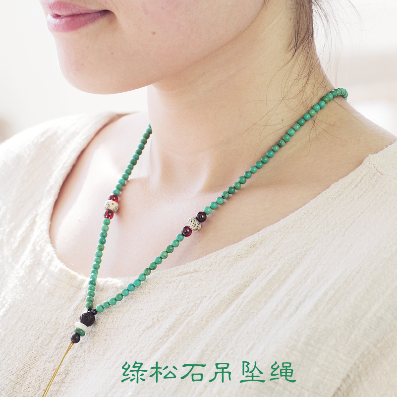 Suqu handmade turquoise pendant pendant rope gold jade Buddha emerald safety buckle necklace for men and women