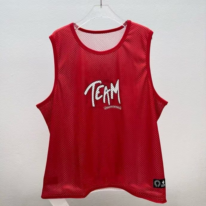Trendy Brand 2026 New Letter-Printed Red Ice Hockey Jersey Double-Layer Mesh Fabric Unisex Casual Vest T-Shirt