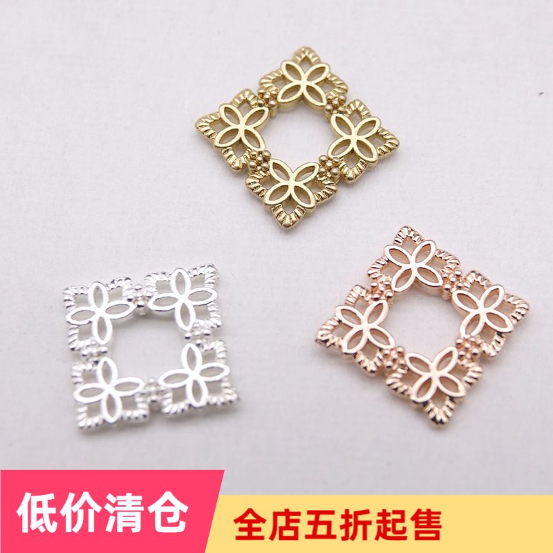Ancient Wind Hanfu Steps Rocking Hairpin DIY Handmade Accessories Ornament Material Brass Square Pendant CT77
