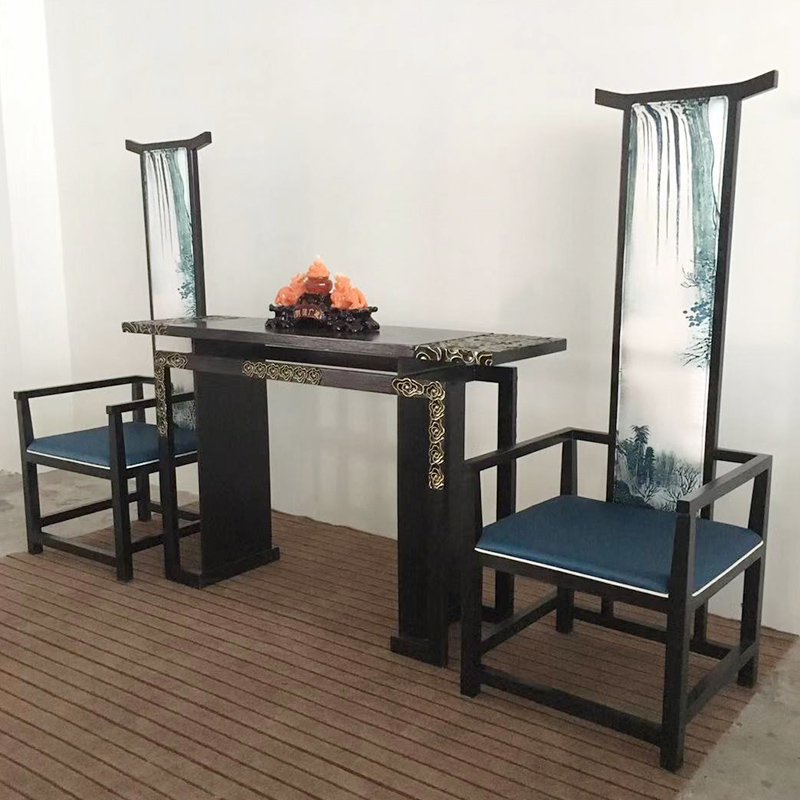 New Chinese style case solid wood central hall for table entry simple decorative chair porch table against the wall end view table Zen style case