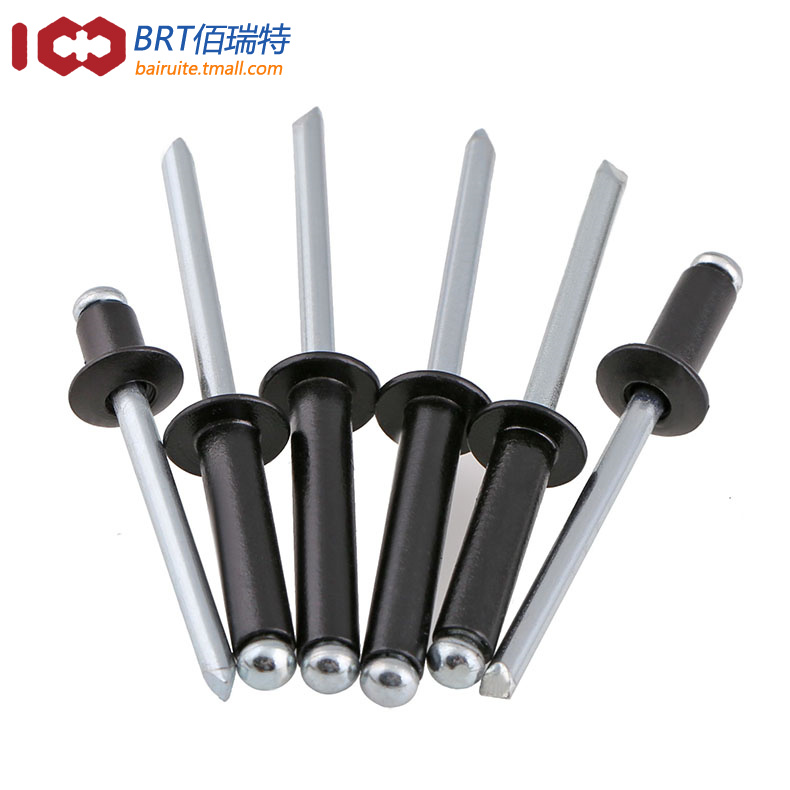 Black round head blind rivets open type aluminum pull rivets pull