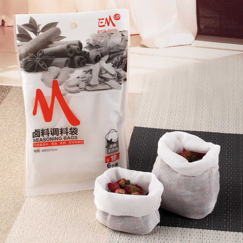 6 packs of cotton non-fluorescent tea bags, decoction, traditional Chinese medicine, soup, tea, filter residue, halogen material bag, filter residue bag