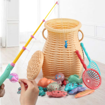 Childrens magnetic fishing toy package baby bathing kitten fishing pole drama hook toy boy and girl