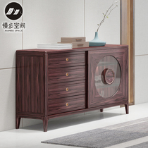 New Chinese solid wood sideboard modern simple light luxury household large and small apartment living room dining multi-function locker