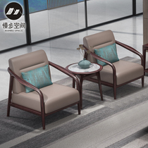 New Chinese solid wood leisure chair three-piece sofa chair modern light luxury bedroom balcony negotiation leisure table and chair combination