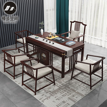 New Chinese style solid wood tea table and chair combination home kung fu tea table gold sandalwood modern meditation living room small tea table