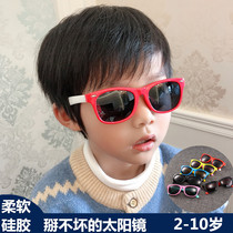 2-3-7-10 2-3-7-10 year old male and female child baby silicone fashion radiation-resistant polarized ink mirror glasses cover sunglasses