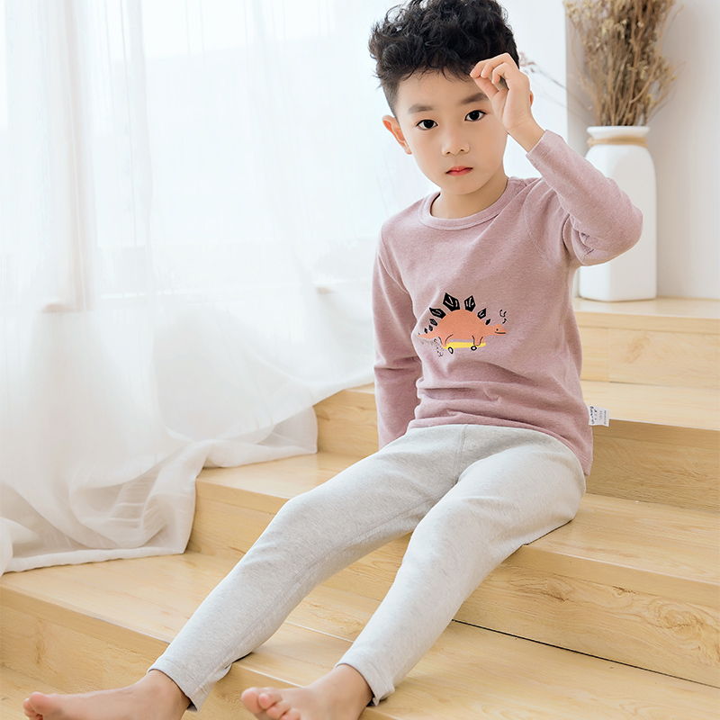 Infant quần quần áo mùa thu mùa thu thiết bé Lycra bông lót hai mảnh bộ childrens mùa thu / mùa đông ấm áp pajama đồ lót.