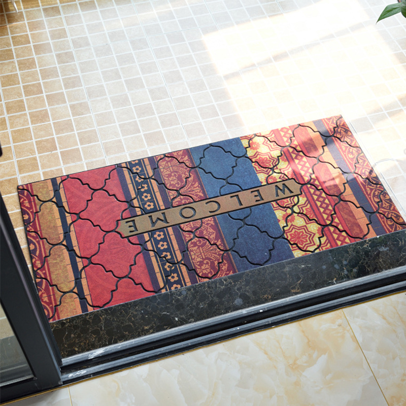 Cao su Âu Mỹ đổ vào thảm cửa biệt thự thảm foyer cửa mat thảm đất vào thảm gia đình - Thảm sàn thảm chùi chân