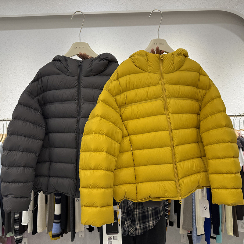 Apam Original Hooded Ribbed down Jacket for Women 2026 Winter New Casual Fashion Stylish 95 White Duck down Coat