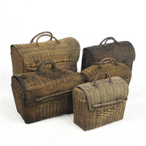Republic of China small carrying box old rattan box old suitcase wicker rattan box personality old coffee table old object collection old box