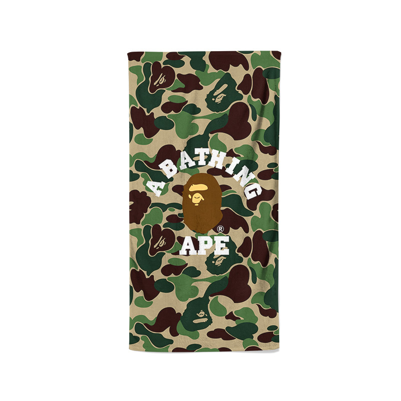 Trendy Brand Bape Ape Head Bath Towel Fitness Running Beach Towel Swimming Hot Spring Large Towel Absorbent Quick-Drying Trendy Brand Bape Ape Head Bath Towel Fitness Running Beach Towel Swimming Hot Spring Large Towel Absorbent Quick-Drying