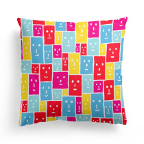 Japanese sousou smiling face pillow healing small apartment sofa B&B cushion containing core removable and washable