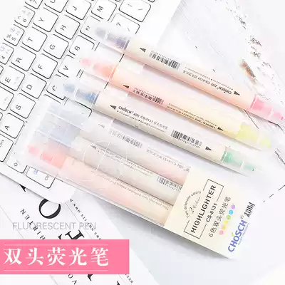 Two-color double-headed color marker pen Student key marker scribing graffiti pen two-color fluorescent pen set of 3