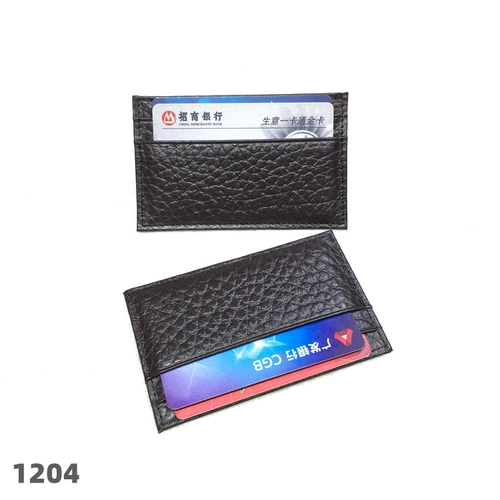 Ультратонкий двусторонний кожаный короткий картхолдер подходит для мужчин и женщин, из натуральной кожи, воловья кожа