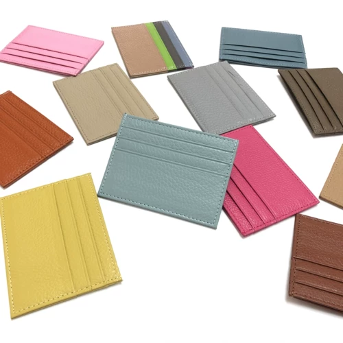 Ультратонкий двусторонний кожаный картхолдер подходит для мужчин и женщин, из натуральной кожи, воловья кожа, в корейском стиле