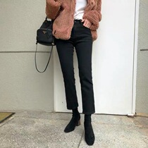 Xiaomi Bear Black Straight Drum Jeans Woman 2022 Spring loaded with high waist loose and small sub 90% THIN SMOKE PIPE PANTS