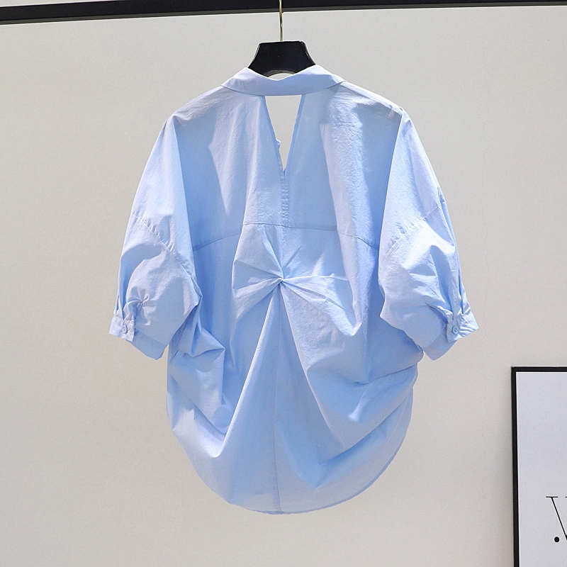 2026 New Design Niche Shirt for Women, Summer Korean Style Loose Versatile Pleated Short-Sleeve Trendy Age-Reducing Shirt