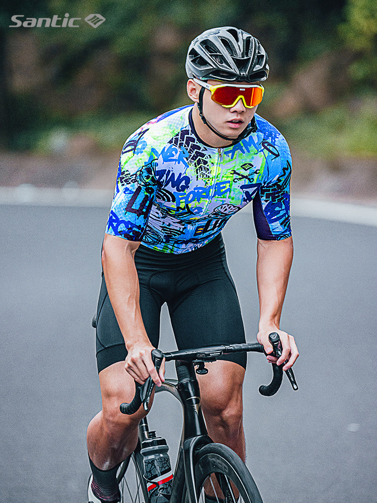Santic Sendi - passenger New Cycling Short - Sleeved Men with Sweat - Dry Road Cycling Costume