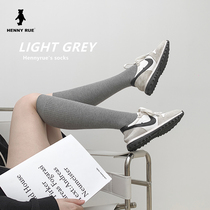 Japanese black vertical stripes JK uniform college wind semi-cut calf socks cotton gray lean legs and knee socks