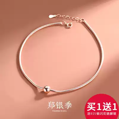 Niche design sterling silver simple snake bone chain Big Foot refining women's retro temperament sexy ankle chain foot rope foot ring