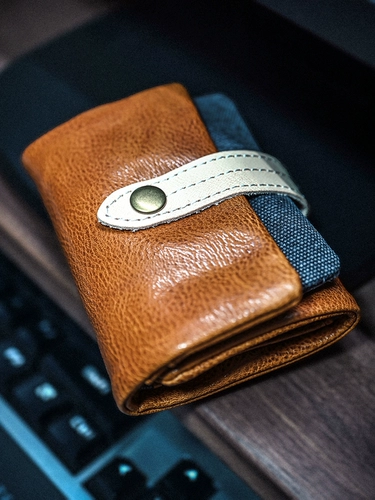 Кожаный кошелек, бумажник, короткая сумка, воловья кожа, из натуральной кожи