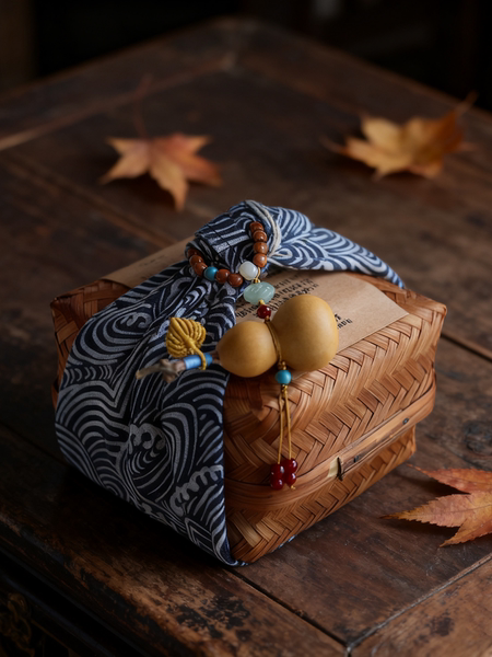 Niche Retro Bamboo Woven Tea Box, Handcrafted Square Decorative Storage Gift Box, Souvenir Packaging Box, Bamboo Basket