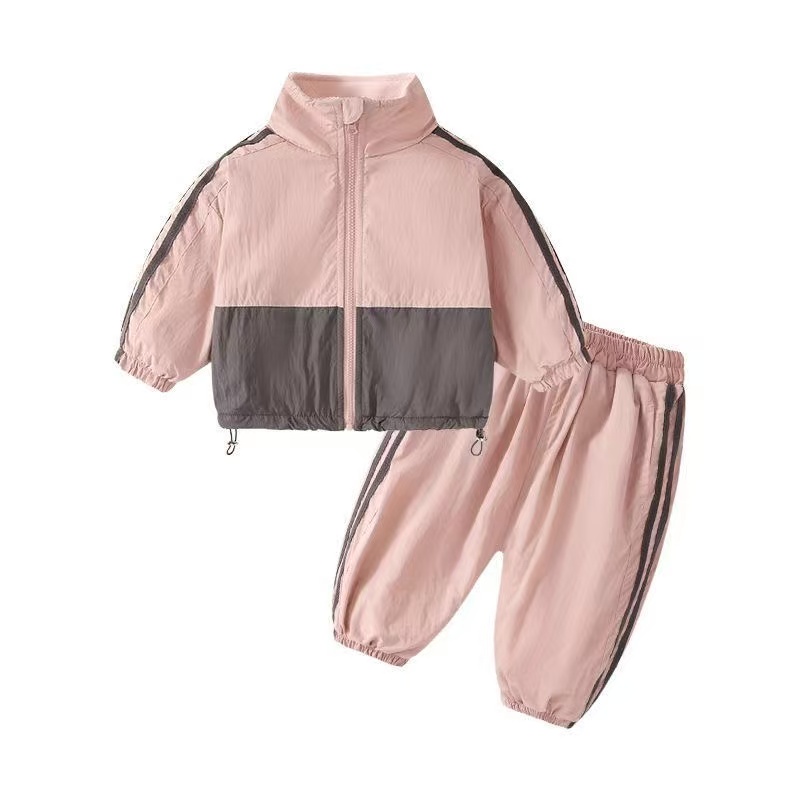 Детский костюм с бархатной курткой плюс размер, новинка 2025 года, осенне-зимняя куртка для мальчиков и девочек, детская спортивная одежда из двух предметов, тренд