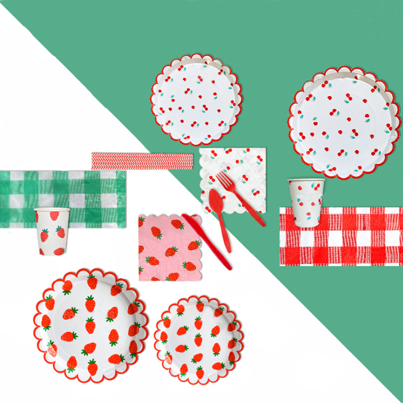 Disposable Tableware Ins Nets Red Picnic Props Suit Party Birthday Arrangement Cake disc Tray Sweet Table