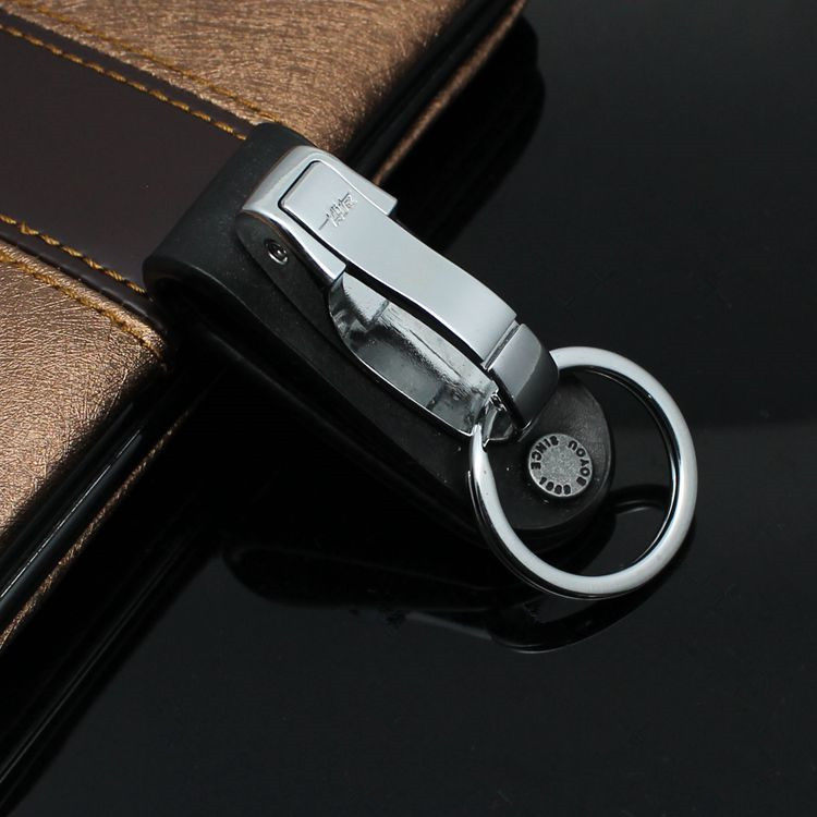Boyou men genuine leather key buckle car key chain leather strap buckle upscale cow leather waist hanging creative gift