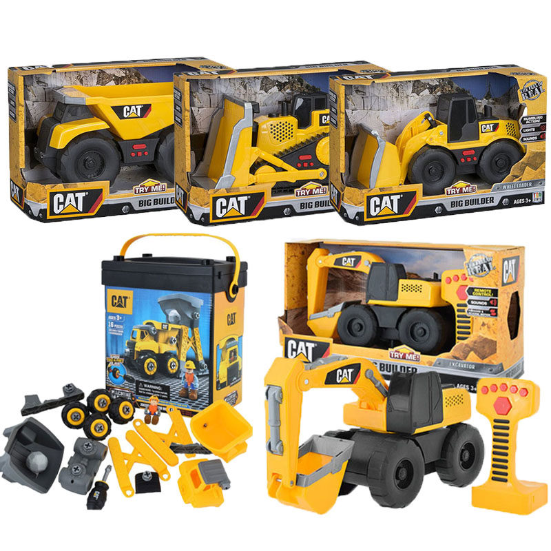 CAT Transporter Excavator Bulldozer Big Truck Mixer Truck Assembled Children Engineering Car Toy Model Boy-Taobao