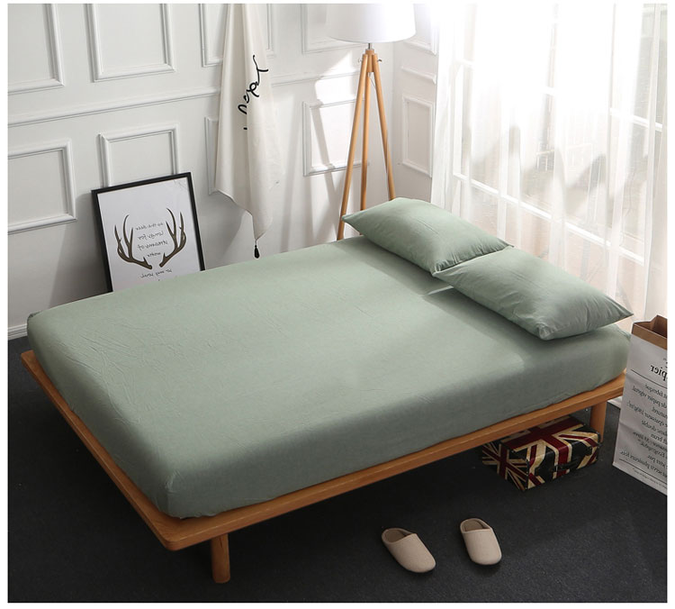 Khăn trải giường bằng vải cotton đặt một miếng bông được giặt bằng vải cotton 1.8m Giường Simmons trải giường chống trượt nệm Mẫu ga phủ giường