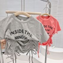 Girls summer dress net red suit skirt foreign style Korean version fashion girl summer drawstring skirt childrens tide clothes two-piece suit