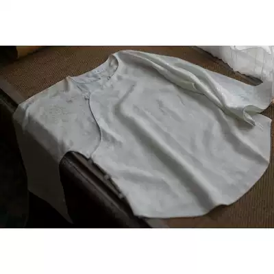 Hand-cut spot) Chinese flat cut without Province one piece of cotton hemp White Peony inverted big sleeve Republic of China summer