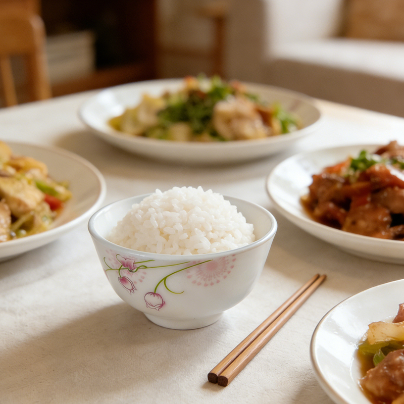 Lotus Series Loose Pieces of Jiancheng Tableware Jointion White Jade Tempered Heat-Resistant Glass Porcelain Plates, Bowls, Spoons, Lead-Free and Cadmium-Free