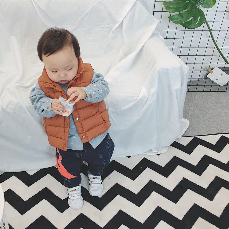Áo vest cotton cho nam và nữ mùa đông mới áo khoác trẻ em