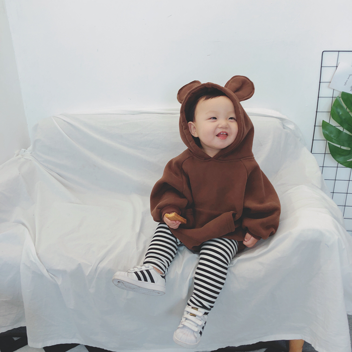 Áo khoác trẻ em nam romper mùa đông dày ấm áp phiên bản Hàn Quốc của quần áo trẻ em cộng với túi nhung rắm quần áo nữ quần áo trẻ em body suit cho bé