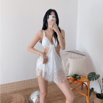 Dudu point Han Shang Fairy Han Korea ins Sexual skirt style one-piece swimsuit female summer thin 2021 new hot spring swimsuit