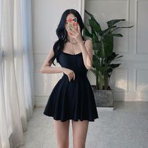 Korea ins fairy fan one-piece swimsuit female summer thin cover belly 2021 new hot spring seaside resort swimsuit