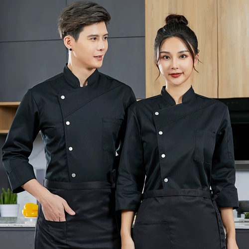 Высокий шеф -повара обслуживание длинно -сети отель Catering Kitchen Restaurant Restaurant Short -Sleaved Chef Bakers Работающую одежду с семидушными рукавами мужской хлопок
