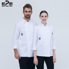 Спецодежда 厨师服长袖秋冬装酒店西餐厅厨师工作服套装男女饭店后厨师长制服